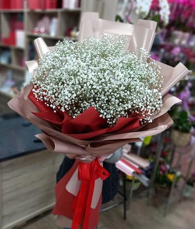 Букет цветов из: Гипсофила в Пено